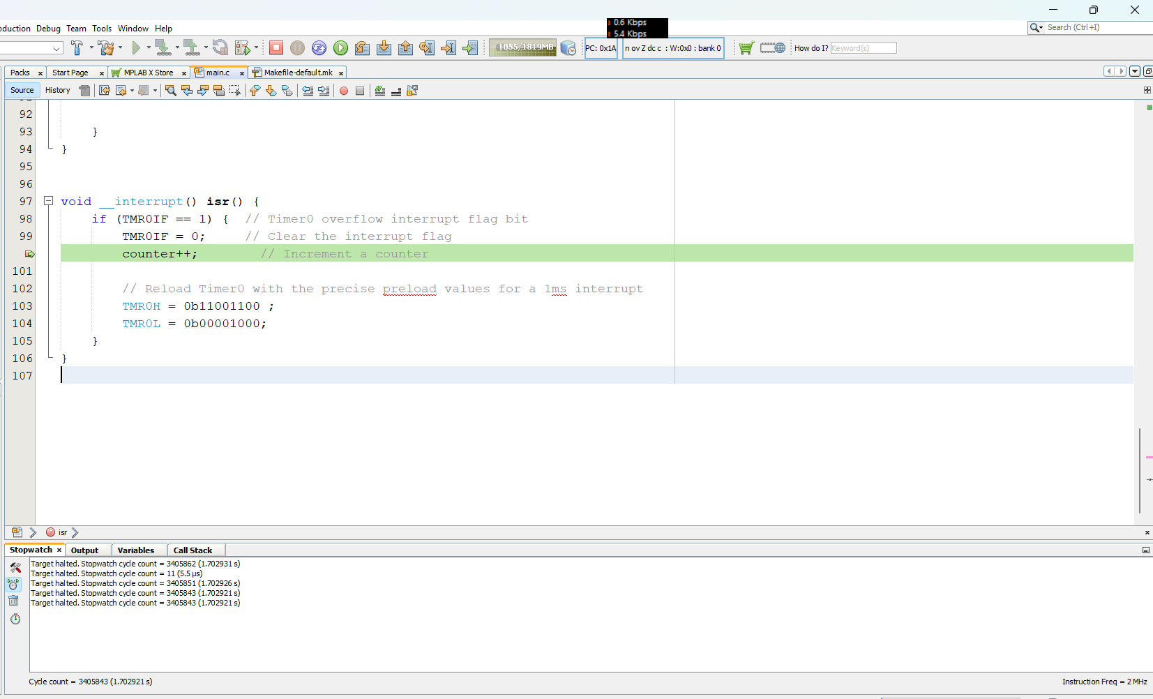 Calculating Timer Register Values for 1ms Timer Interrupt