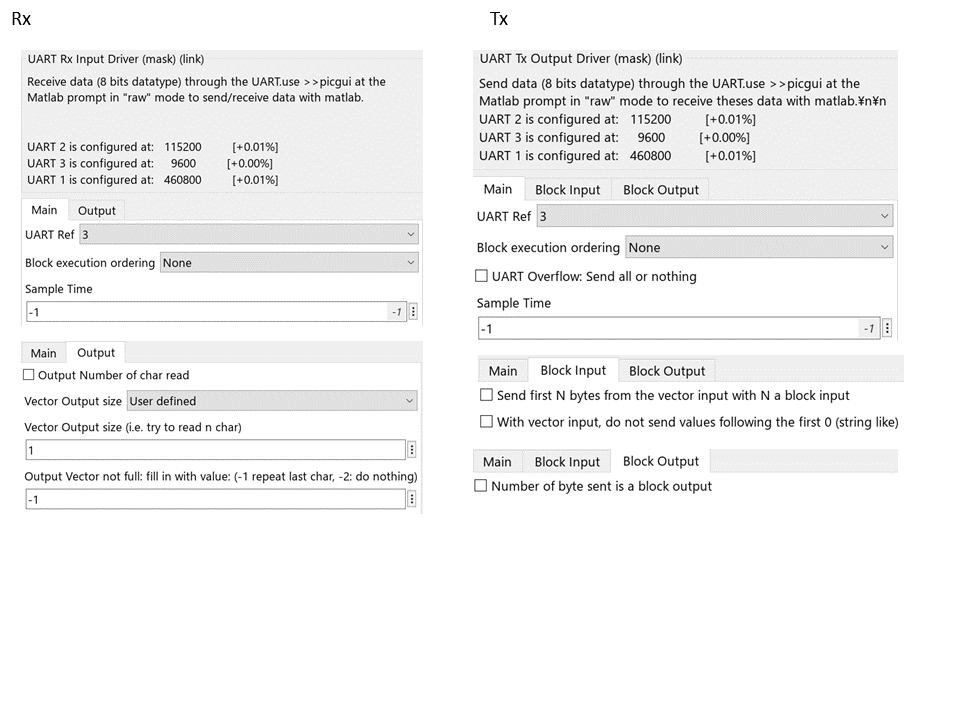 Question UART(Rx and Tx) using MATLAB/Simulink and dsPIC33CDV(L)64MC106