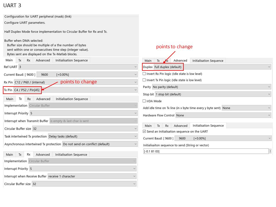 Question UART(Rx and Tx) using MATLAB/Simulink and dsPIC33CDV(L)64MC106